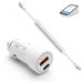 38W Fast Car Charger and USB-C Coiled Cable for Square Terminal POS