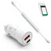 38W Fast Car Charger and USB-C Coiled Cable for Valor Paytech Mobile POS