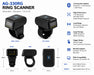 AGOZ AG-330RG wearable ring scanner worn on finger for hands-free barcode scanning in warehouse retail and inventory workflows