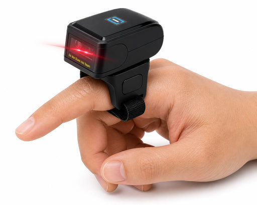 AGOZ AG-330RG wearable ring barcode scanner with adjustable finger strap for hands-free 1D and 2D barcode scanning
