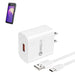 AGOZ White Quick Charge 3.0 wall charger with USB-A to USB-C cable for iMin POS terminals, designed for convenient device charging.
