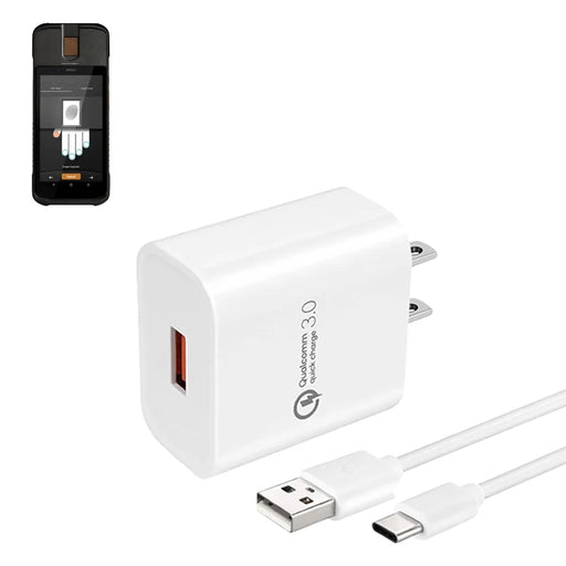 Wall Charger USB-A to USB-C Cable for Credence ECO Fingerprint Reader