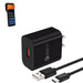 Black wall charger with USB-C cable for Sunmi handheld payment terminal