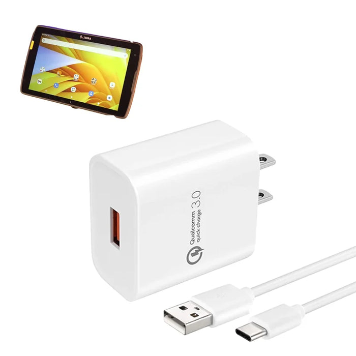 Wall Charger and USB-C Cable for Zebra ET401 Tablet