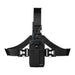 Chest harness pouch for L3Harris two-way radio with front-facing radio holder and adjustable black straps