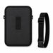 Rear view of the black AgozTech tablet case with belt loop, D-rings, and adjustable waist belt.