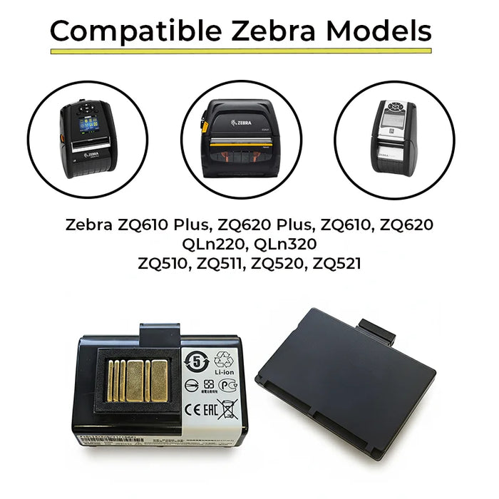 Replacement Battery Rechargeable Pack for Zebra ZQ521 Portable Printer