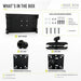 AgozTech forklift tablet mount kit with tablet holder, ball joint, arm clamp, mounting plates, and installation hardware.