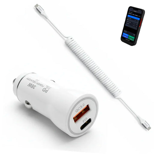 38W Fast Car Charger and USB-C Coiled Cable for Lightspeed Tableside