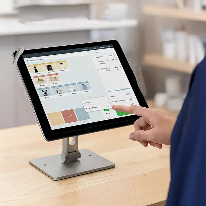 Heavy-Duty Countertop Rhino Tablet Stand - Low-Profile