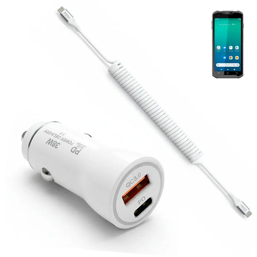 38W Fast Car Charger & USB-C Coiled Cable for Newland Scanners