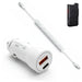 38W Fast Car Charger & USB-C Coiled Cable for Siyata SD7 Radio
