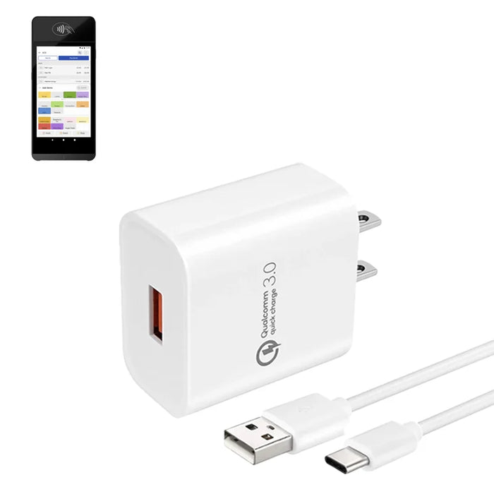 Toast S1 Handheld POS Wall Charger with USB-C Cable; S1E2, Saturn1000-E and Saturn1000-E2