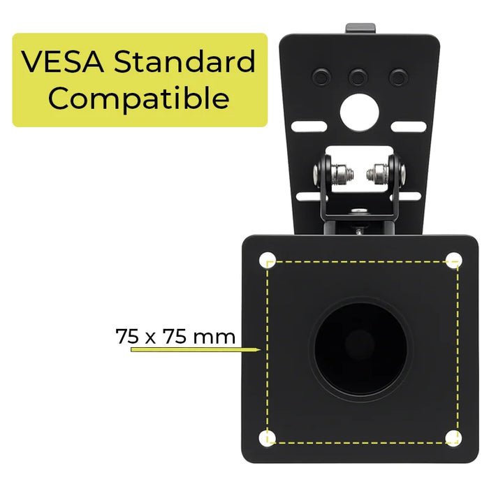 AgozTech wall mount POS stand showing VESA standard 75 x 75 mm mounting compatibility