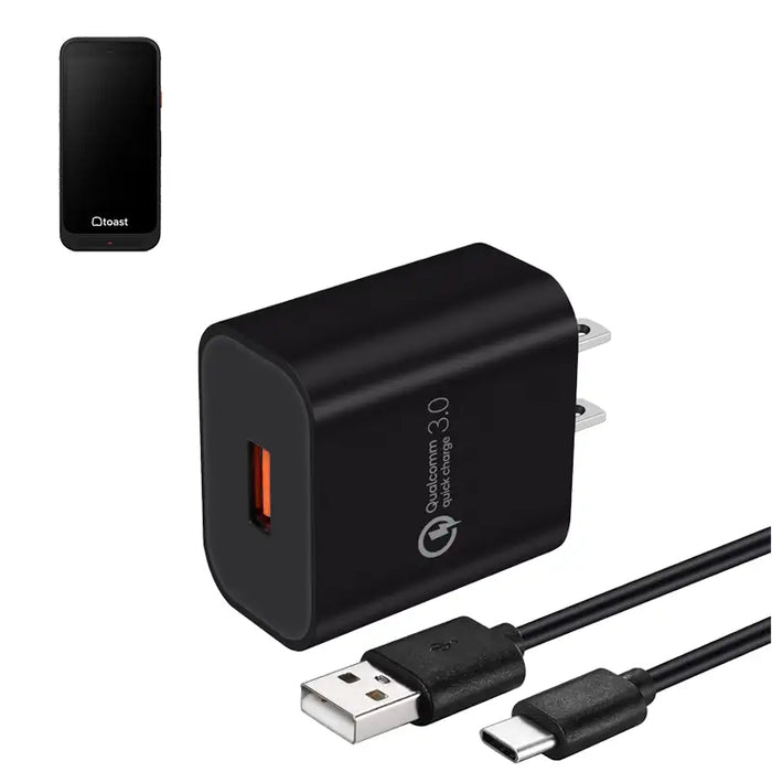 Wall Charger with USB-C Cable for Toast Go 3 Handheld POS