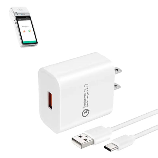 Wall Charger & USB-C Cable for Valor VL550 POS Terminal