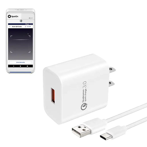 Wall Charger with USB-A to C Cable for SpotOn POS Handheld