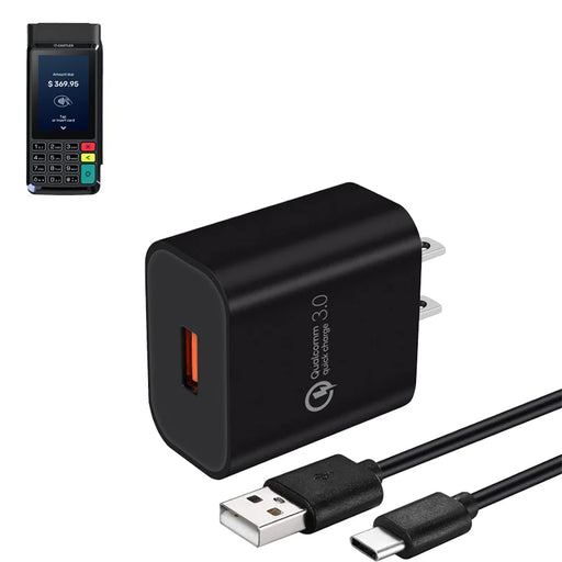 Wall Charger with USB-C Cable for Castles V1M Mobile POS