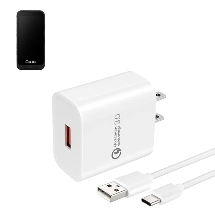 Wall Charger with USB-C Cable for Toast Go 3 Handheld POS