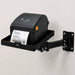 AgozTech Zebra printer wall mount shelf with black stainless steel tray and industrial swing arm