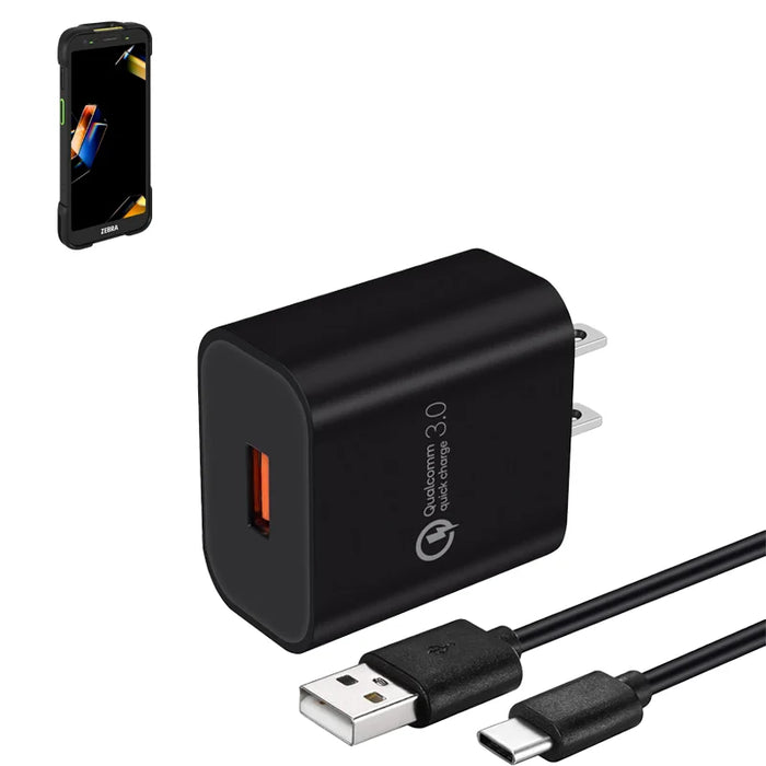 Zebra TC701 Scanner Wall Charger with USB C Cable