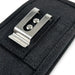 AgozTech holster case back showing metal belt clip and belt loop close-up. 