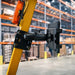 Heavy-duty forklift tablet mounting bracket for warehouse vehicles