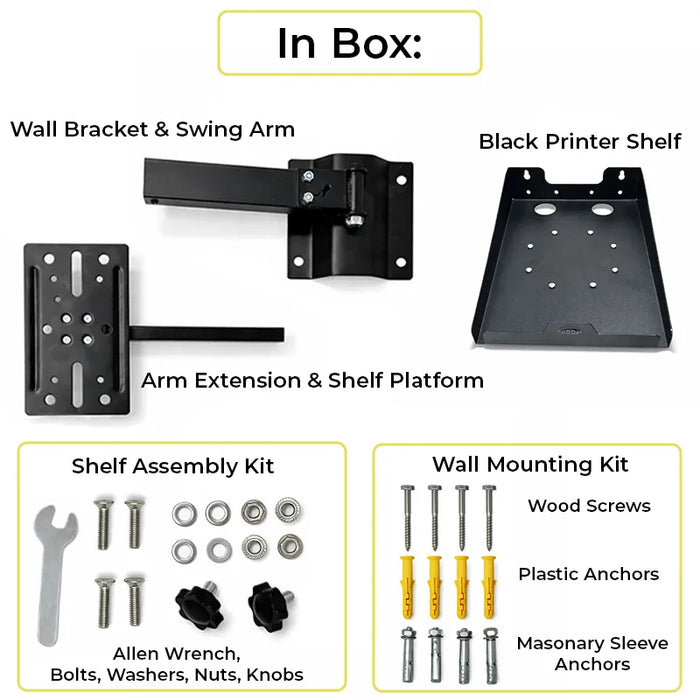 Zebra ZD421 Printer Tray Wall Mounted Stainless Steel Swing Arm