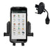 Newland mobile computer in a vehicle cradle holder with cup holder mount attachment shown beside it.