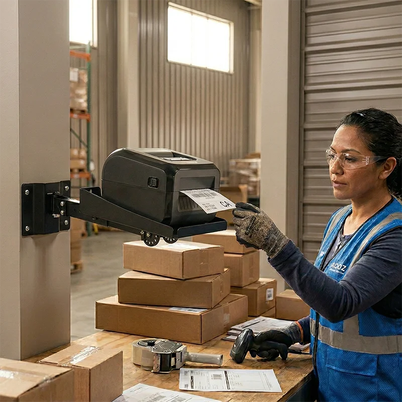 Industrial Stainless Steel Wall Mount Shelf for Honeywell Printers