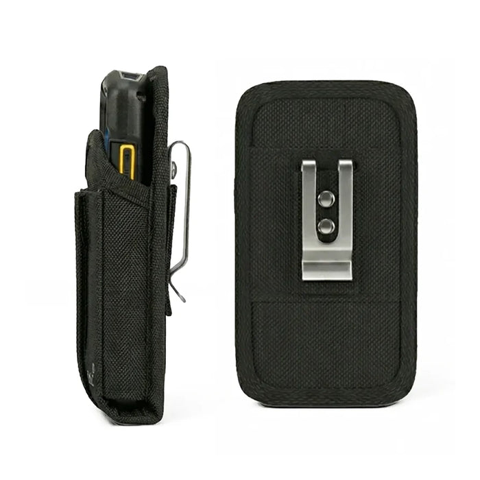 AgozTech black holster case for Zebra Tc53 handheld mobile computer, side and back view