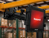 Forklift tablet mount installed in warehouse environment