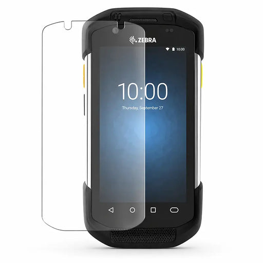 Zebra TC77 rugged mobile computer with precision-fit tempered glass screen protector